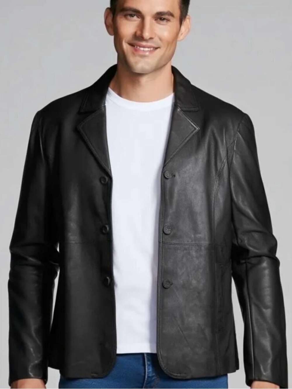 Vintage Moda Italy Bellagio Genuine Leather Jacket | Size XL | Classic Black